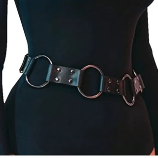 Cinto Couro Argola com Rebite Punk Rock Metal em Oferta na Shopee