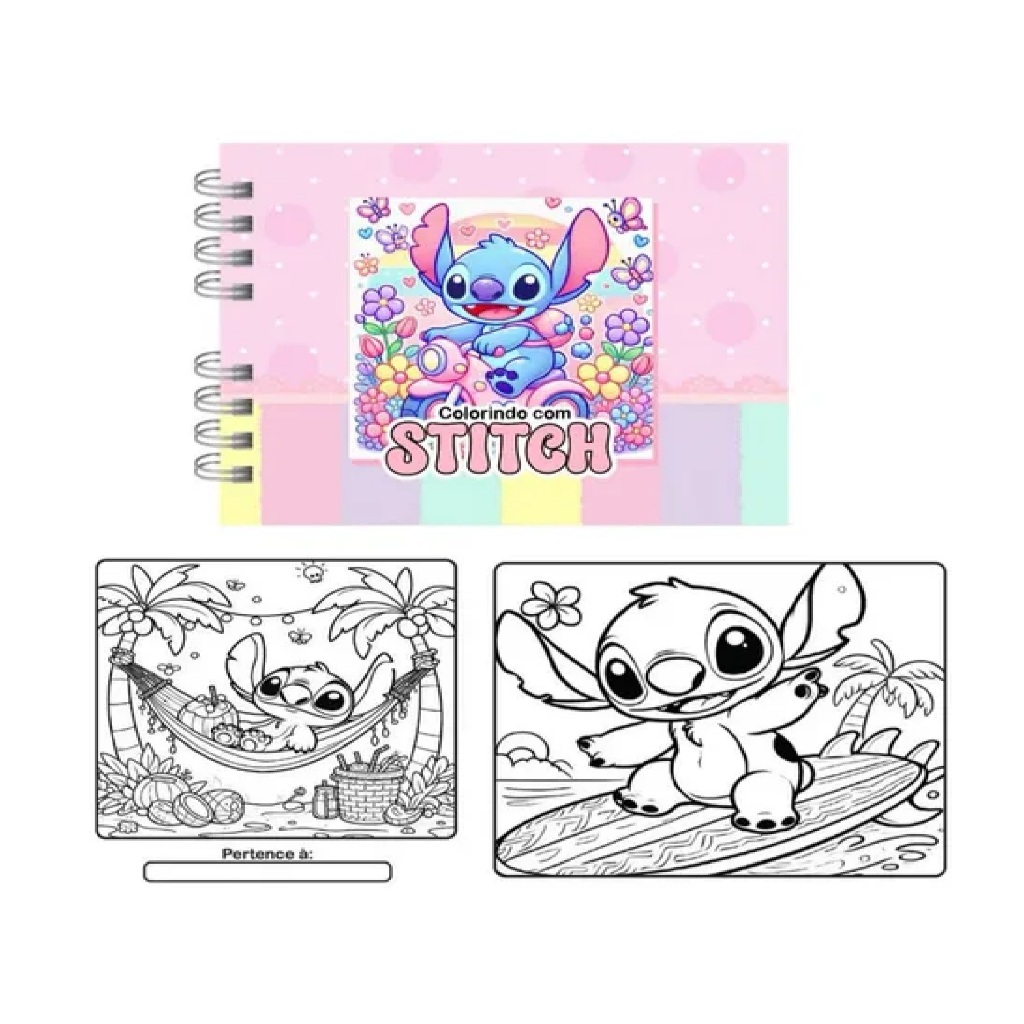 Livro Colorir Stitch Premium Bobbie Goods Pintar 50 Páginas Capa Dura Relaxante ENVIO RÁPI...