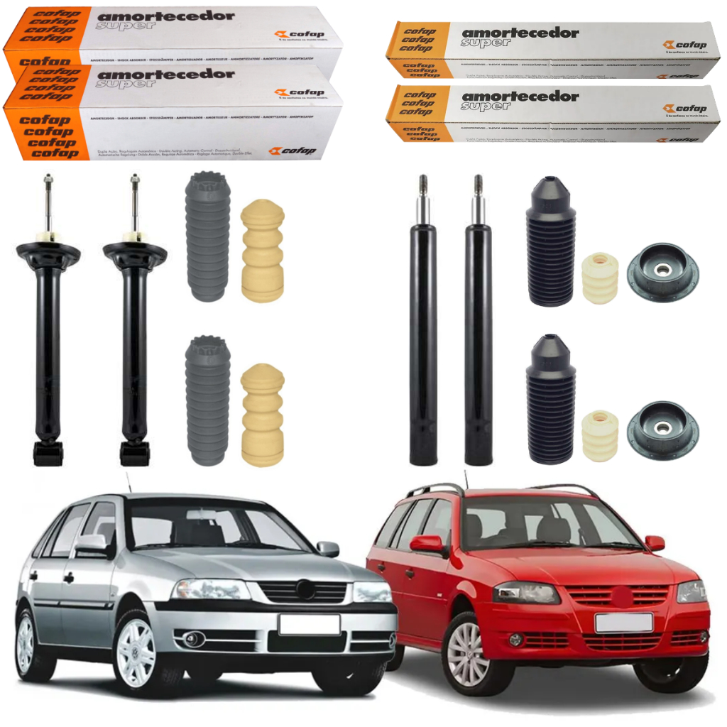 KIT 4 AMORTECEDOR GOL E PARATI G3 G4 2001 A 2013 COFAP + KIT