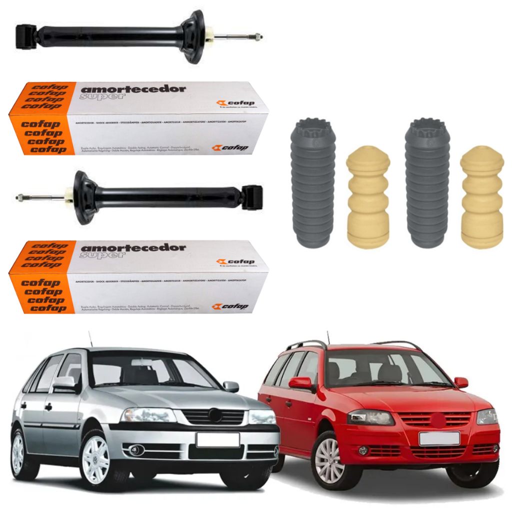 PAR AMORTECEDOR TRASEIRO GOL E PARATI G3 G4 DE 2001 A 2013 COFAP + KIT