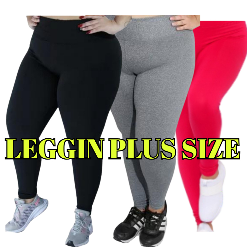 Calça Legging Plus Size Leg Suplex Fitness Grossa Zero Transparência Costura Reforçada Cintura Alta