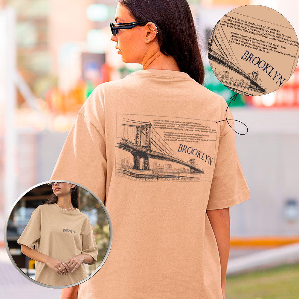 Camiseta Lançamento Camisa Estampada Ponte Brooklyn T-Shirt Estilosa Moda Blusa 100% Algodão Premium