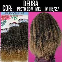 Cabelo ORGÂNICO Cacheado Deusa 65cm Fashion LINE - 320g-ALICE BIO FIBRA BRAZILIAN IDOL 60CM CACHEADO - Greta Sleek