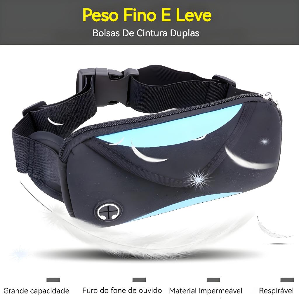 praia Pochete fitness corrida impermeável lombar cinto tático Transversal 2Camadas Espaço p/ 7"