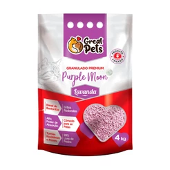 Areia Higiênica de Bentonita Para Gatos Great Pets Premium Lavanda 4kg