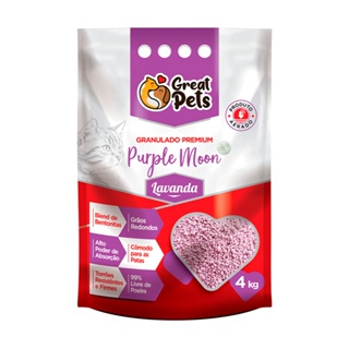 Areia Higiênica de Bentonita Para Gatos Great Pets Premium Lavanda 4kg em Oferta na Shopee
