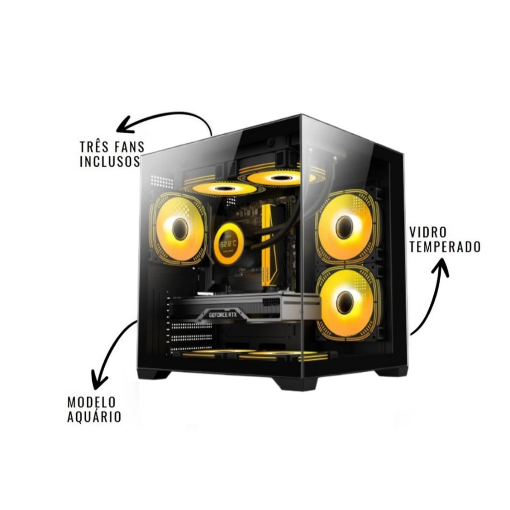 PC Gamer  AMD Ryzen 5 5500, Geforce RTX 4060 8GB, Memória 16GB DDR4, SSD 480GB