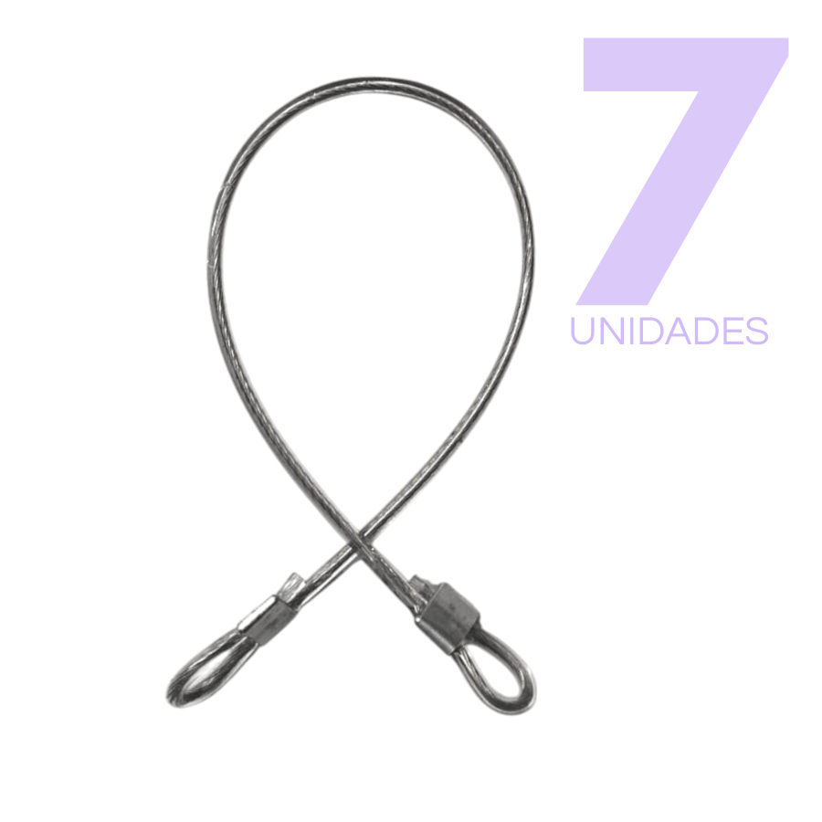 Kit 7 Lacre de Segurança em Aço Trava Ziper Anti Furto Malas Mochilas Bagagens Capacete Bike Portas
