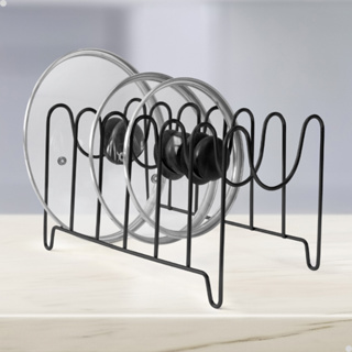 Suporte Organizador De Tampas De Panela Pia Armário Balcão 6 Divisões em Oferta na Shopee