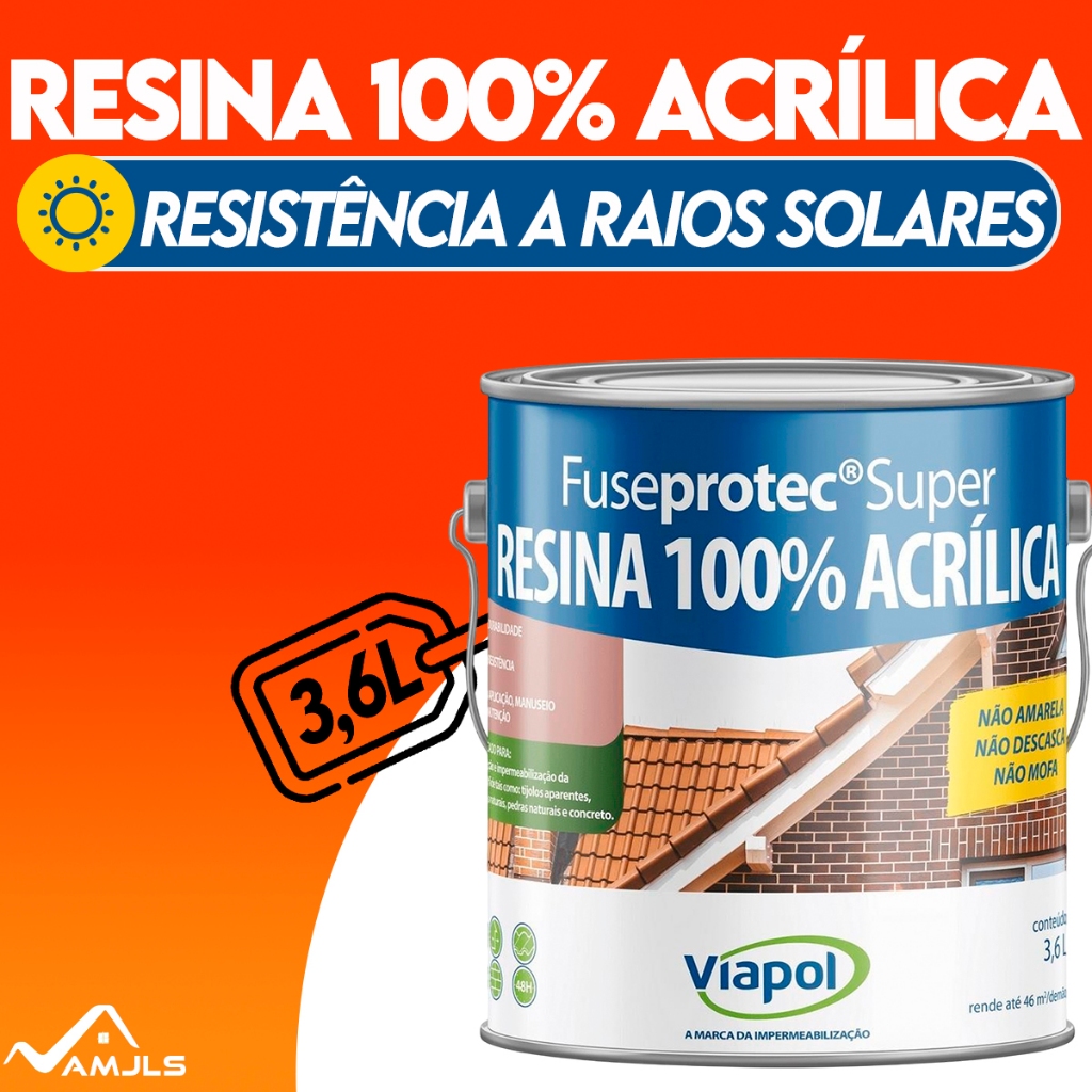 Resina 100% Acrílica Fuseprotec Não Impregna Sujeira 3,6l | Brilhante, Fosco e a