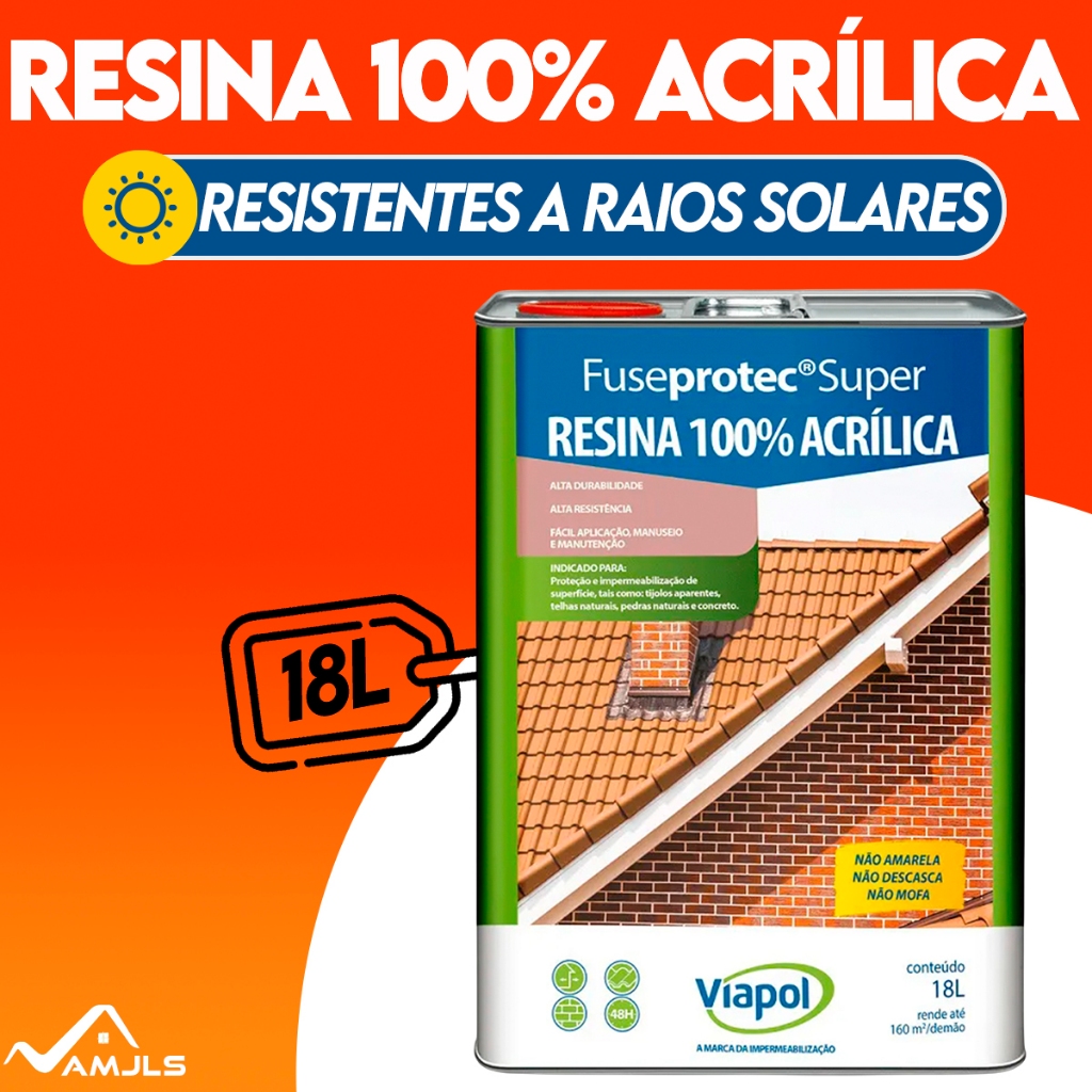 Resina Acrílica Fuseprotec | Brilhante, fosca, semibrilho | - 18l - Viapol