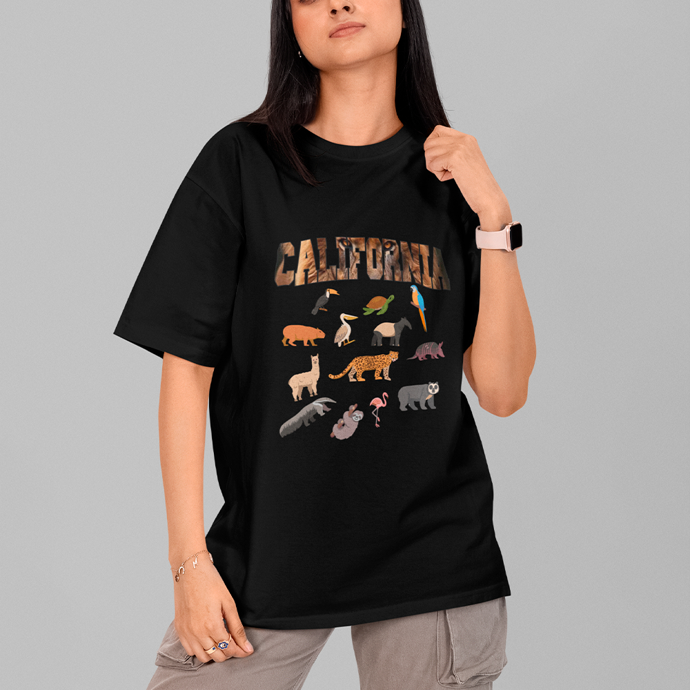 Camiseta Lançamento Camisa Estampada California Animais Estilosa T-Shirt Blusa 100%  Algodão Premium