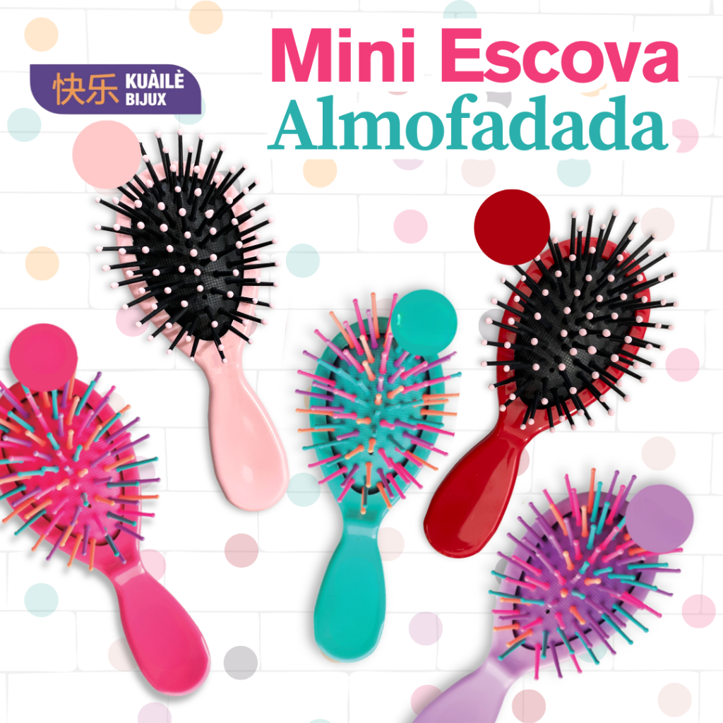 Mini Escova Almofadada Portátil para Massagem Ideal para Uso Diário em Oferta na Shopee