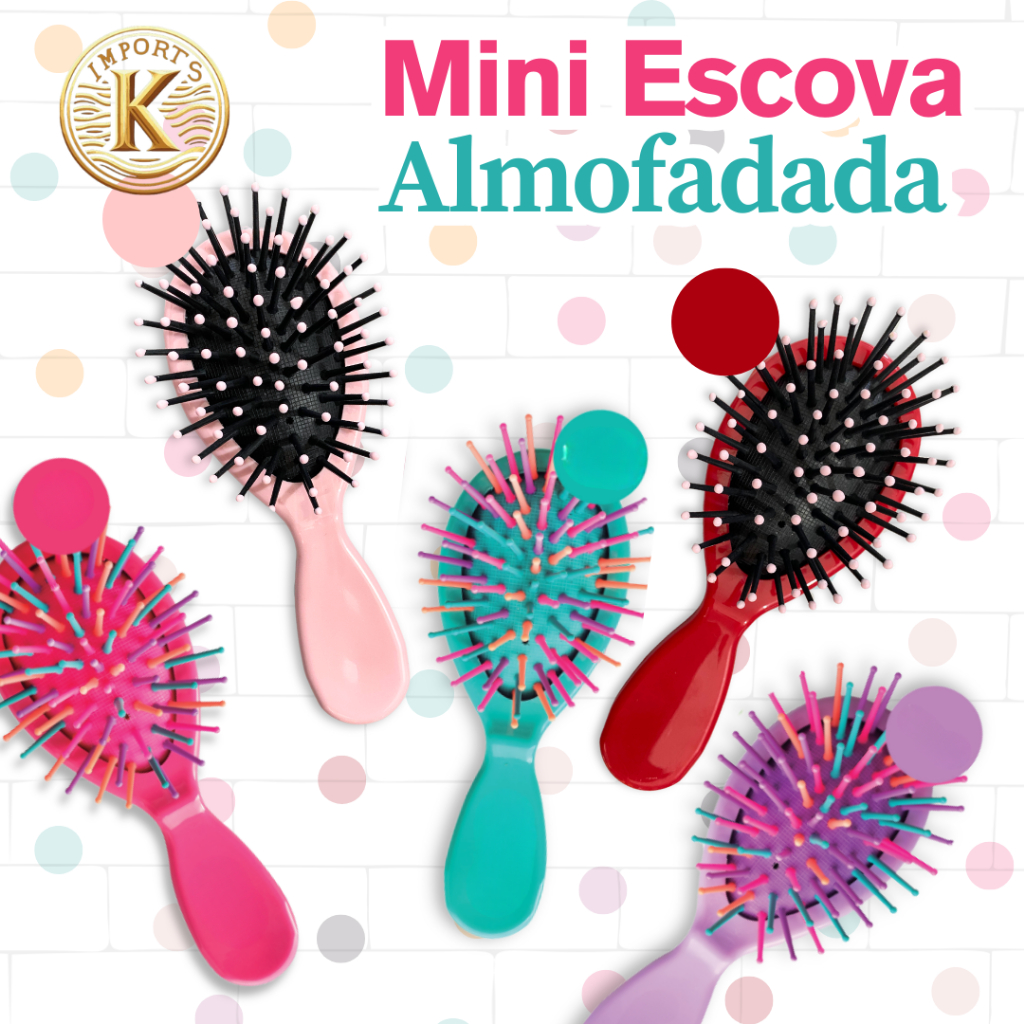 Mini Escova Almofadada Portátil para Massagem Ideal para Uso Diário