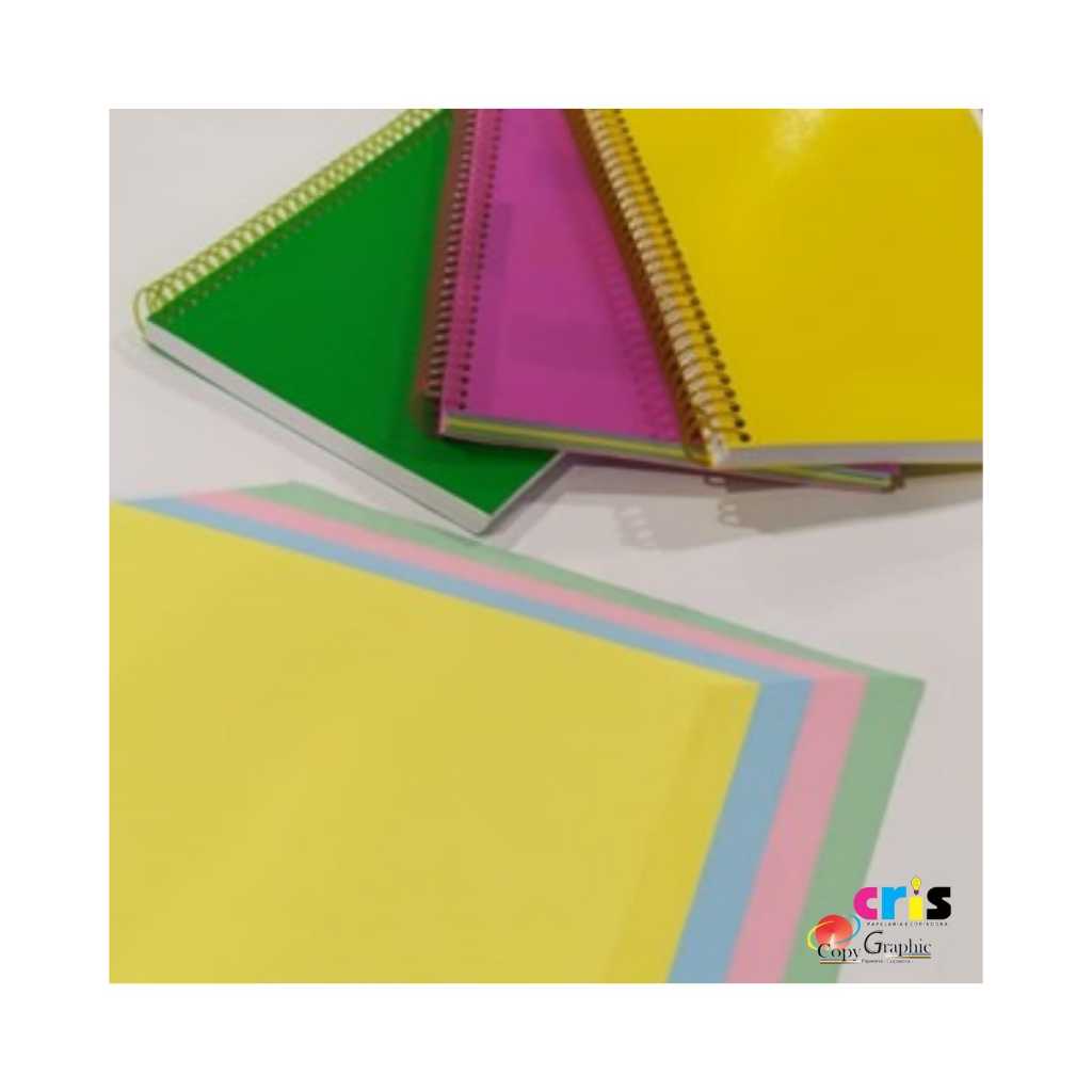 Caderno A5 S/Pauta Miolo Colorido - Espiral