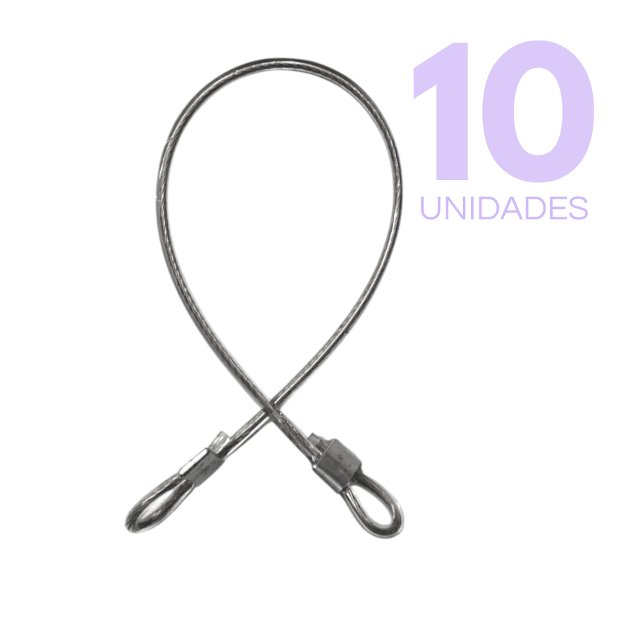 Kit 10 Lacre de Segurança em Aço Trava Ziper Anti Furto Malas Mochilas Bagagens Capacete Bike Portas