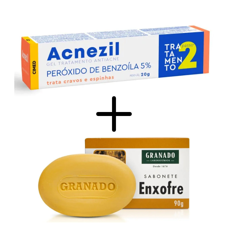 Pomada Acnezil 20g mais sabonete enxofre 90g
