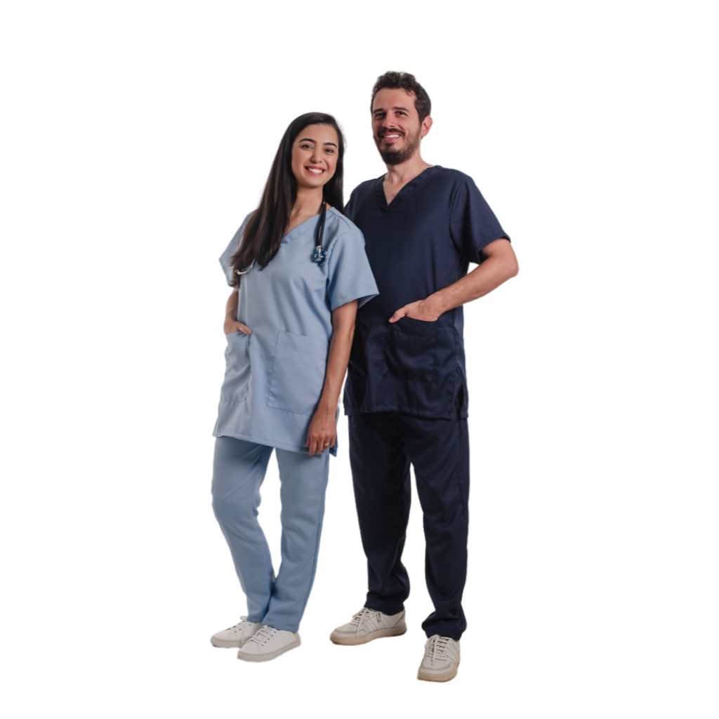 Detalhes do Scrub Enfermagem Pijama Cirúrgico Hospital Clínica Uniforme OXFORD Linha Premium Unissex
