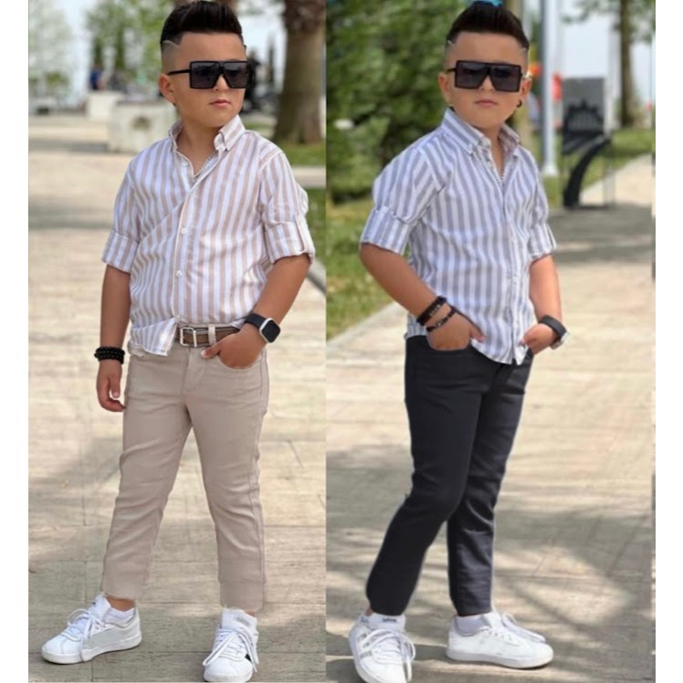 KIT 2 Calças INFANTIL Menino Slim Premium Brim Criança