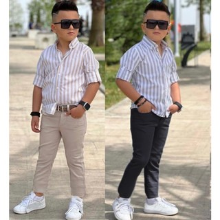 KIT 2 Calças INFANTIL Menino Slim Premium Brim Criança