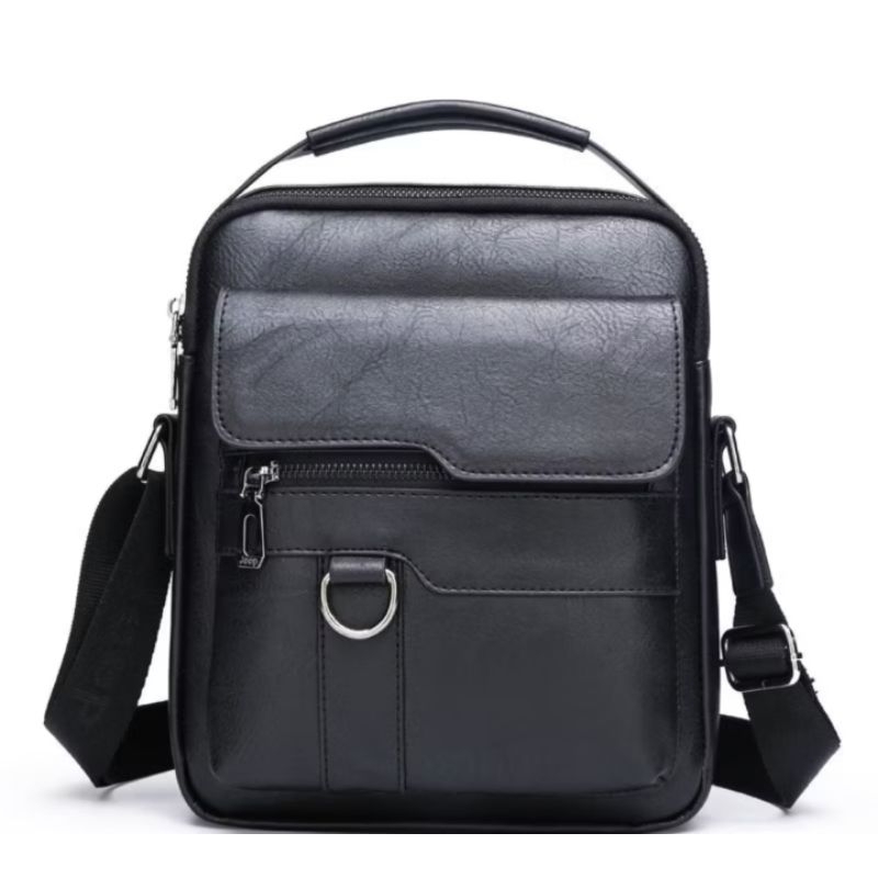 Bolsa Transversal ombro masculino bolsa tiracolo retrô Bolsa de couro PU com alças ajustáveis em Oferta na Shopee