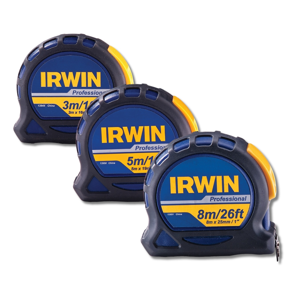 Trena Manual ABS PROFE 3 5 e 8 Metros Fita de Aço Irwin Profissional
