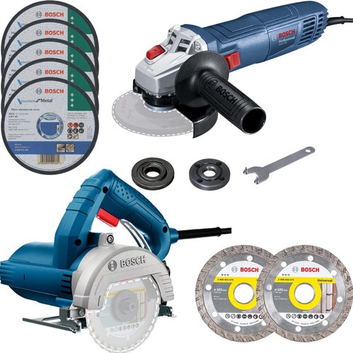 Kit Bosch 220V Serra Mármore GDC 150 + Esmerilhadeira Angular GWS 700 em Oferta na Shopee