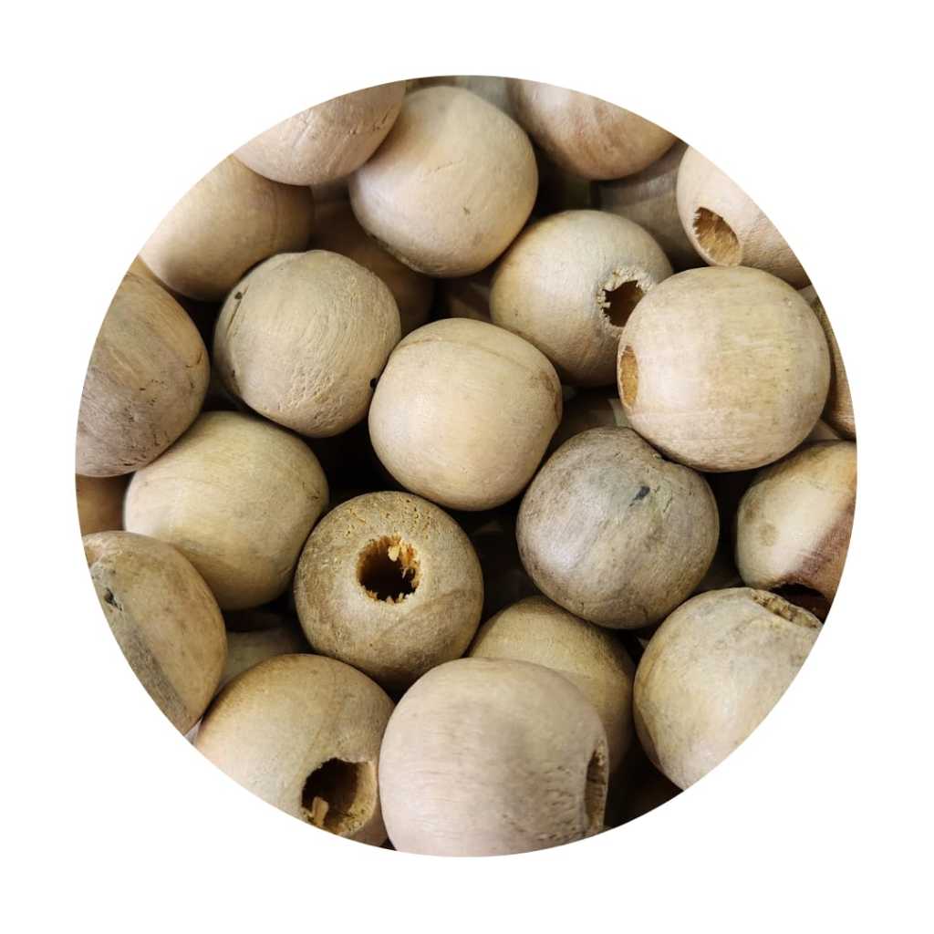 Bola Contas Madeira 20mm Natural 100 Unidades em Oferta na Shopee