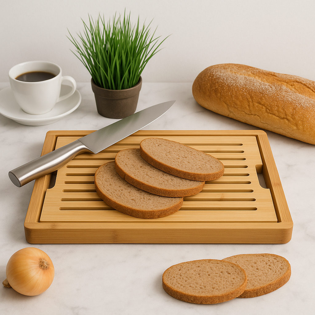 Bandeja  Migalheira Tabua de Bambu para Pães Multiuso Café da Manhã Tabua de Cortes Porta ...