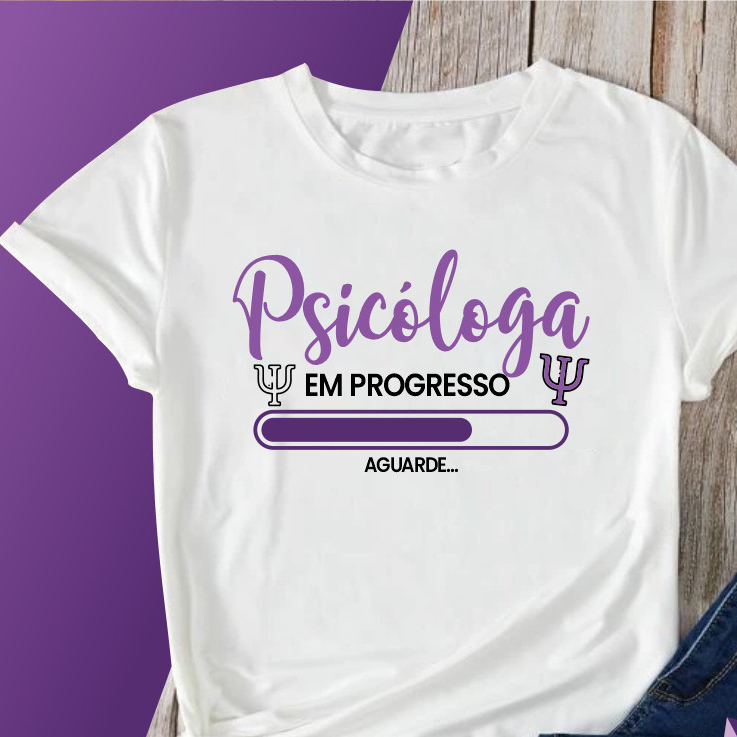 Camiseta Profissões Estudante Psicologia Psicóloga GaelShop