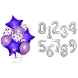 Kit Buque 9 Peças Balões Bexiga + 1 Número Metalizado 70cm em Oferta na Shopee