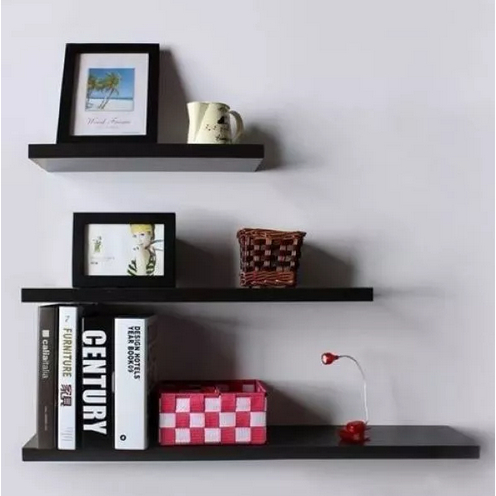 Kit 3 Prateleiras reta 20/30/40 nicho Preto suporte decoração sala quarto banheiro escritório em Oferta na Shopee