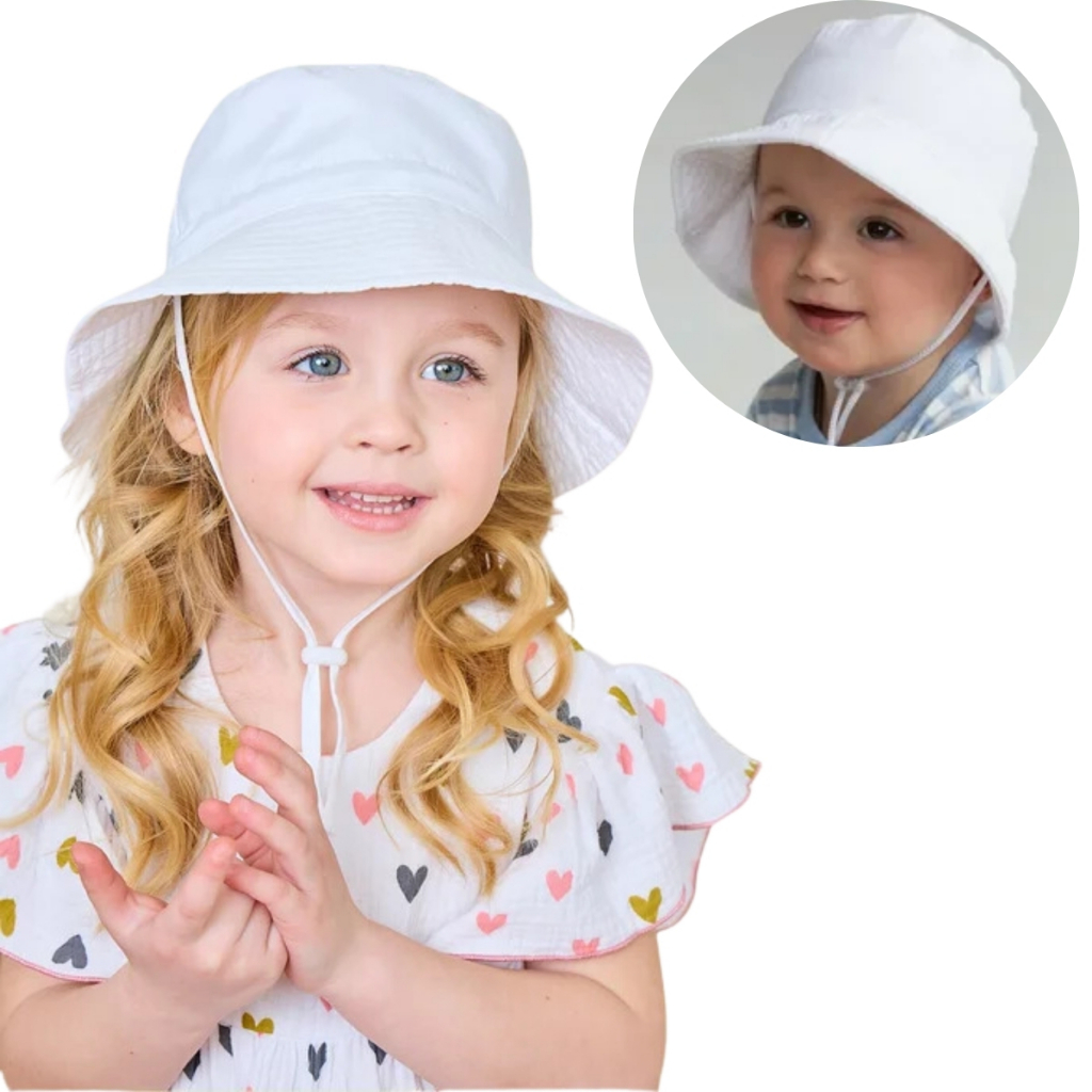 Chapéu Bucket Infantil Menino Menina Com Cordinha de Ajuste e Forrado Com Proteção Solar Promoção em Oferta na Shopee
