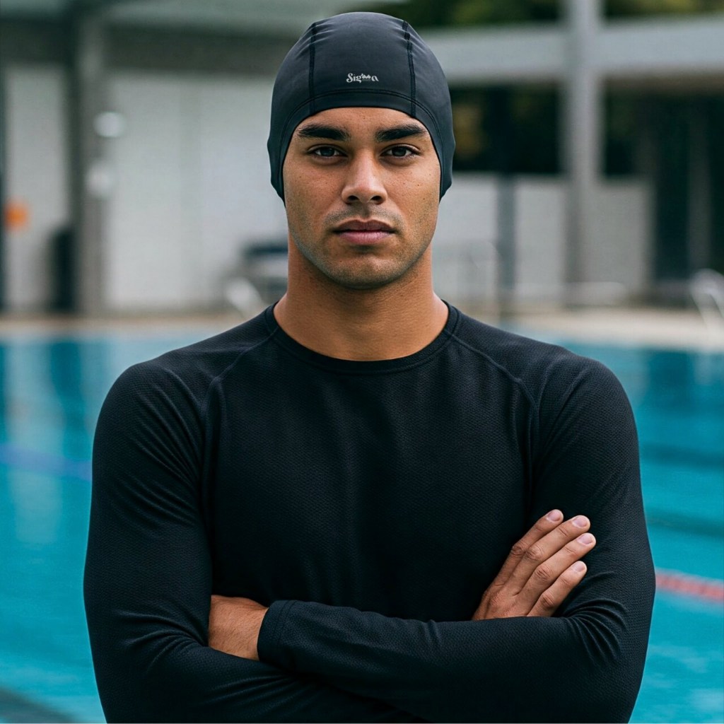 Touca Tecido Natação Unissex Adulto Elastica Cobre Orelha Cabelos Longos Compridos Hidroginástica