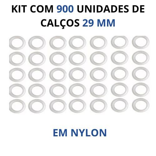 KIT COM 900 UNIDADES DE CALÇOS DE 29MM