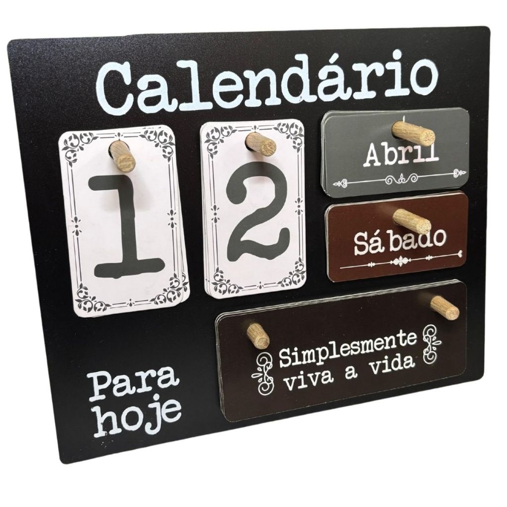 Calendário Clink 2025 Preto E Branco Mesa - Wood Work