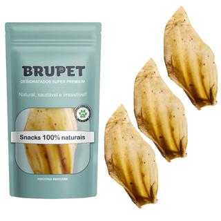 Kit 3 unidades Orelha Bovina Petisco 100% Natural Desidratada Premium para Cães cachorros Brupet