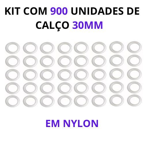 KIT COM 900 UNIDADES DE CALÇOS DE 30MM