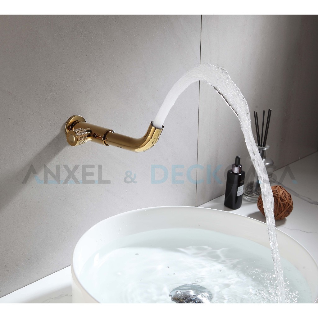 Torneira Para Banheiro Lavatório Redondo Metal De Parede Preta Dourada Cromado Luxo em Oferta na Shopee