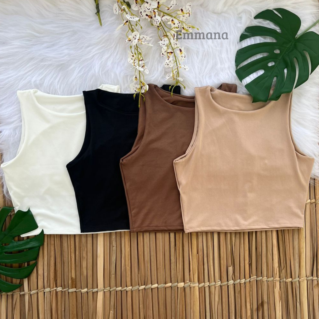 Kit 4 Cropped Suplex Feminino Blusa Curta Básica Dia a Dia em Oferta na Shopee