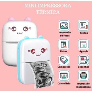 Mini Impressora Térmica Portátil De Bolso Impressão Sem Fio Fotos Notas Bluetooth Para Android Ios maquinasshop em Oferta na Shopee