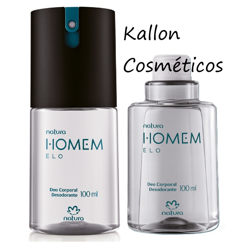 Kit (Deo Corporal com Refil 100 ml cada) Natura Homem Elo, Amadeirado Suave, Masculino, natura Cosméticos, Original Novo