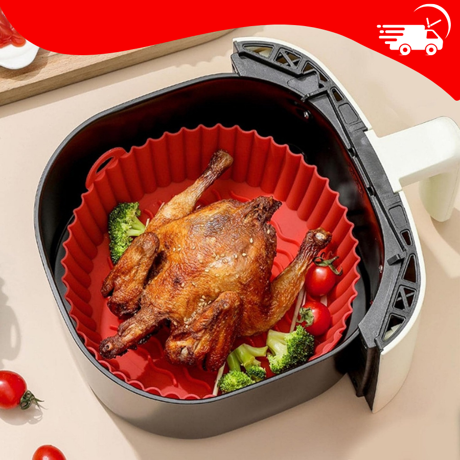 Forma De Silicone Para Cesto Fritadeira Airfryer Antiaderente Com Alça em Oferta na Shopee