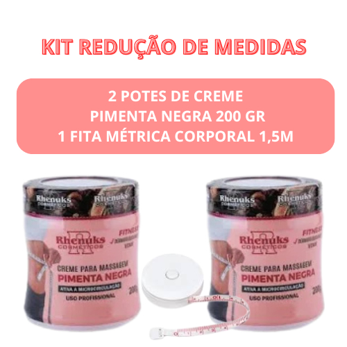 Kit Creme de Pimenta Negra + Fita Métrica Corporal