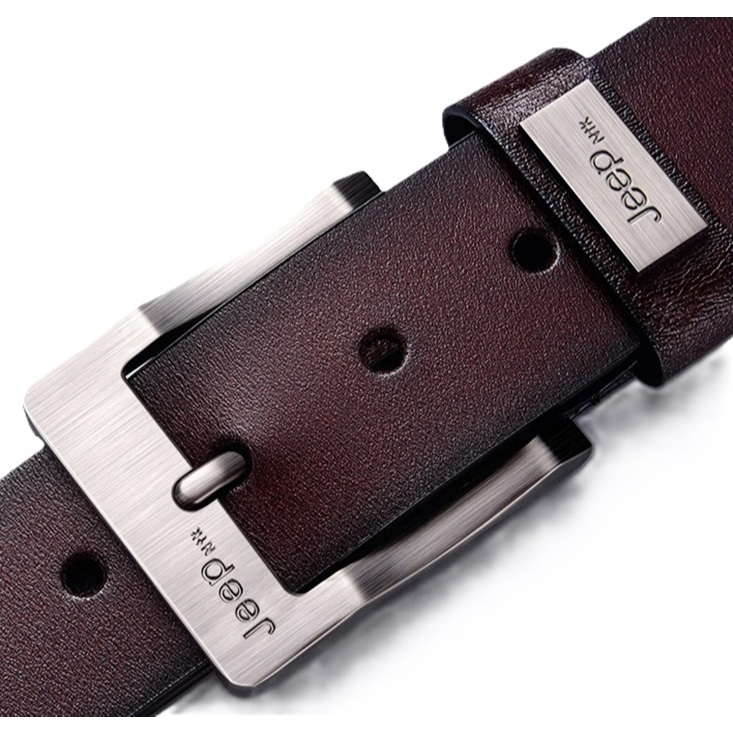 Cinto Masculino Jeep NTK 100% Couro Original Marrom Escuro Tamanho 125 Cm Mod JPZ320NTK
