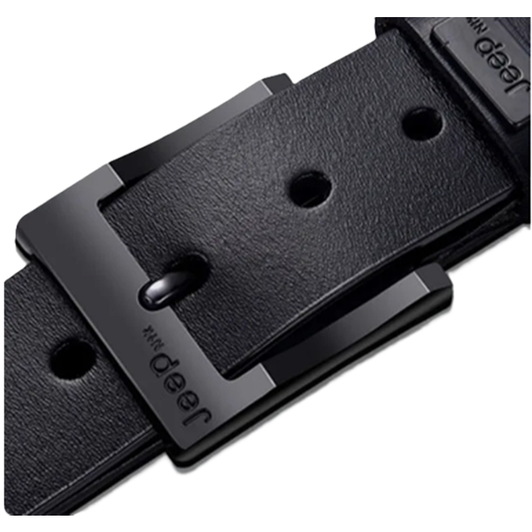 Cinto Masculino Jeep NTK 100% Couro Original Preto e Fivela Preta Tamanho 125 Cm Mod JPZ320NTK