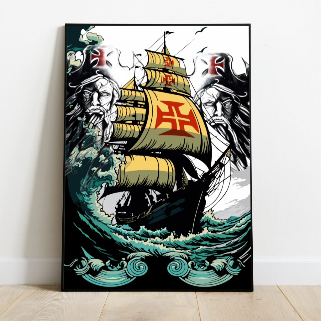 Placa/Quadro Decorativo Caravela Cruz Maltina MDF 2mm