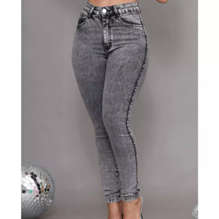 Calça Jeans Preta Marmorizada Feminina Skinny Cós Alto Cintura Alta muita Lycra Modeladora em Oferta na Shopee