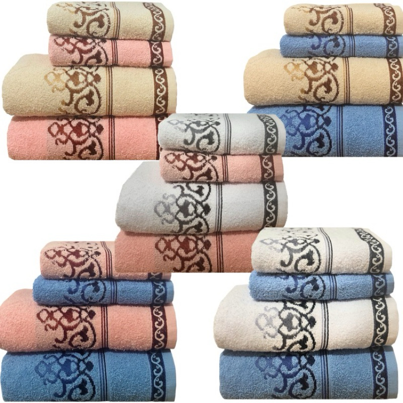 Jogo Toalha de Banho Grande 4 Peças (2 Banhão +2 Rosto) LUXO 100% algodão Felpuda Grande Absorção