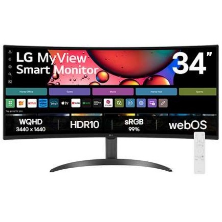 Monitor LG MyView Smart 34SR60QC-B Tela curva WQuadHD em Oferta na Shopee